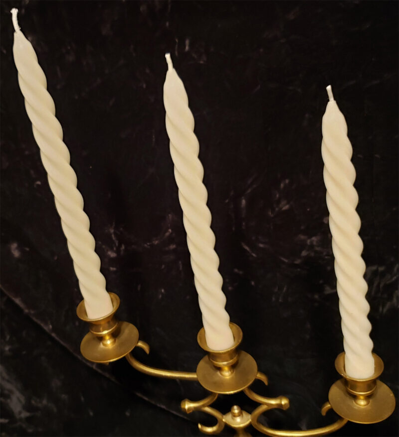 8" Long Spiral / White / Natural Smooth tapers - Image 3