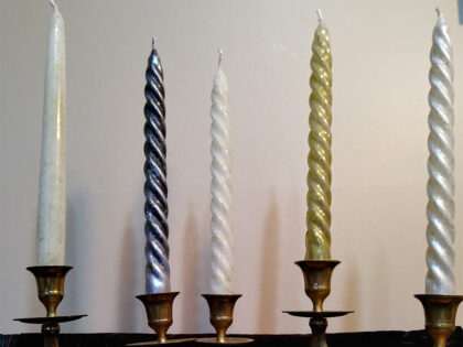 Tapers with sparklers.