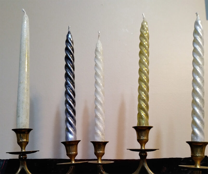 Tapers with sparklers.